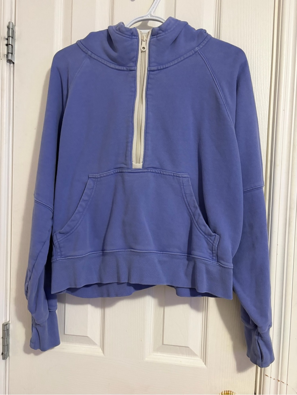 Aerie Casual Half-Zip Hooded Pullover Sweatshirt - Lavender